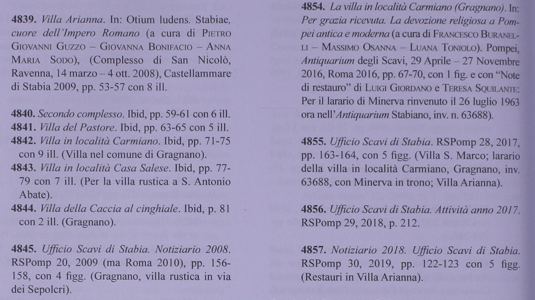 A raw page from the Nova Bibliografia Pompeiana.